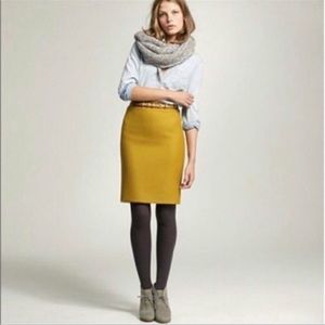 Boden Wool Mustard Lined Pencil Skirt